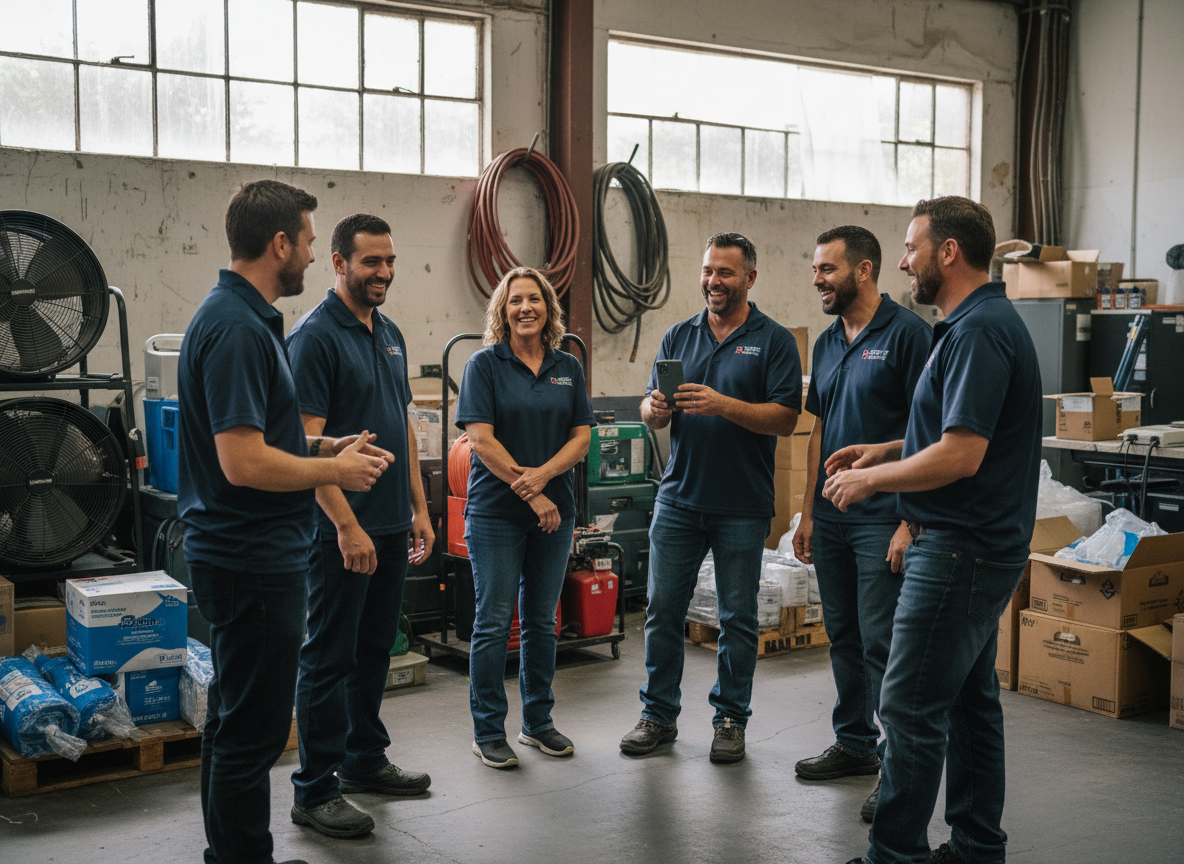 The Water Damage Restoration Midway City team at work in California