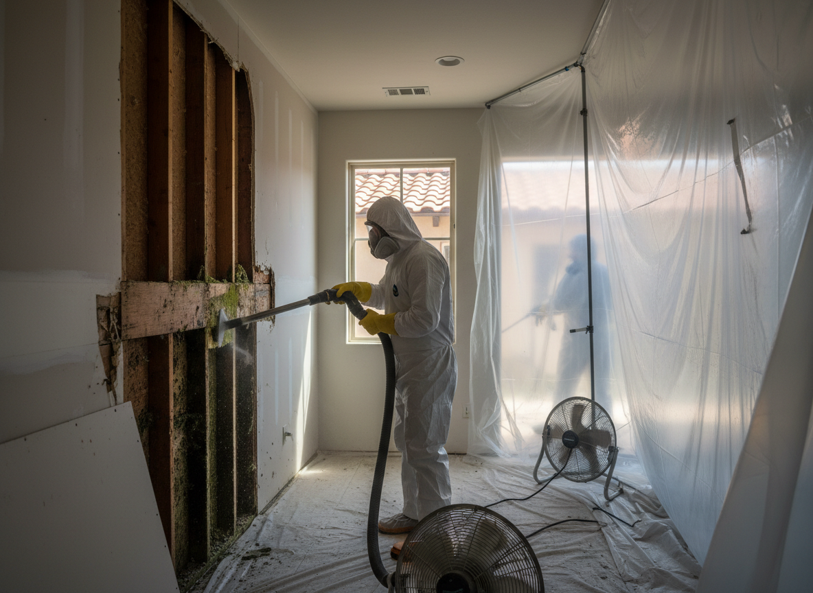 Mold remediation after water damage in California